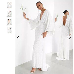ASOS EDITION Ciara sequin kimono sleeve wedding
